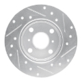 Picture of RNC Brake Rotor - Drill & Slot - R1 85-86 Toyota MR2 Rear Left Drilled & Slotted Silver Brake Rotor rnc631-76031L