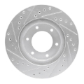 Picture of RNC Brake Rotor - Drill & Slot - R1 93-98 Toyota T100 Front Right Drilled & Slotted Silver Brake Rotor rnc631-76118R