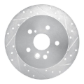 Picture of RNC Brake Rotor - Drill & Slot - R1 04-05 Toyota RAV4 Rear Right Drilled & Slotted Silver Brake Rotor rnc631-76132R