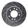 Picture of RNC Brake Rotor - Drill & Slot - R1 86-91 Mazda RX-7 Front Right Drilled & Slotted Silver Brake Rotor rnc631-80013R