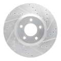 Picture of RNC Brake Rotor - Drill & Slot - R1 88-91 Mazda 929 Front Right Drilled & Slotted Silver Brake Rotor rnc631-80018R