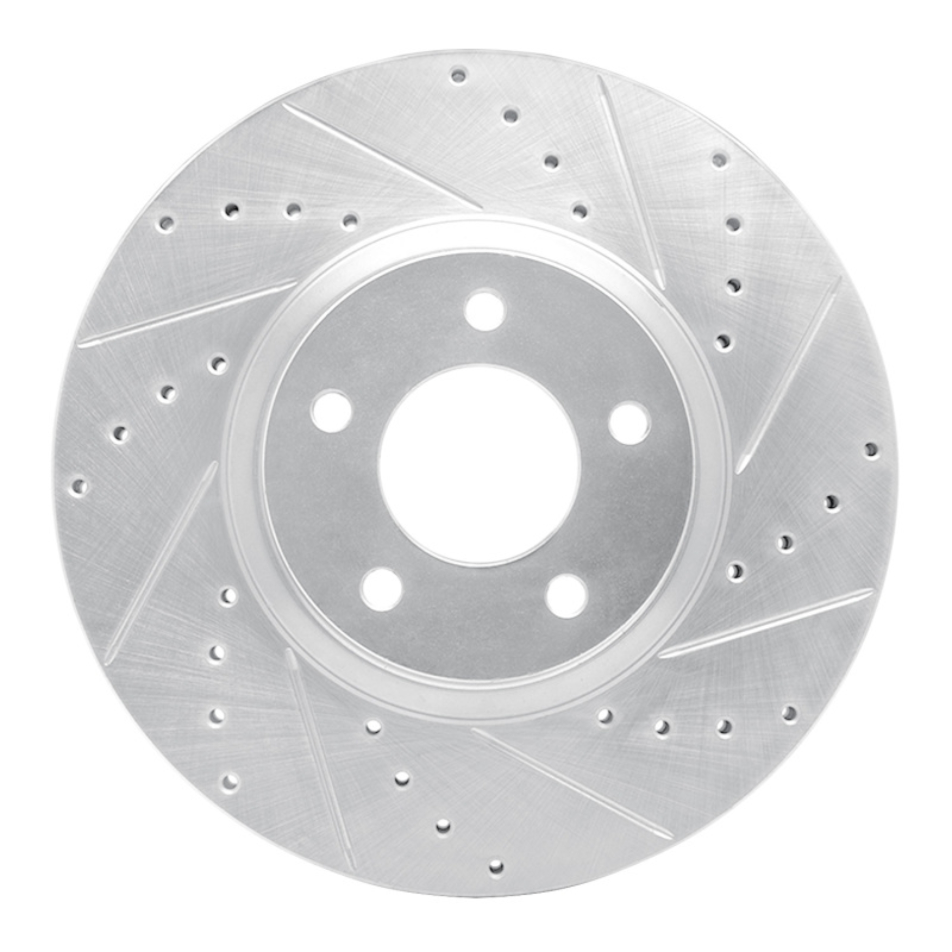 Picture of RNC Brake Rotor - Drill & Slot - R1 88-91 Mazda 929 Front Right Drilled & Slotted Silver Brake Rotor rnc631-80018R