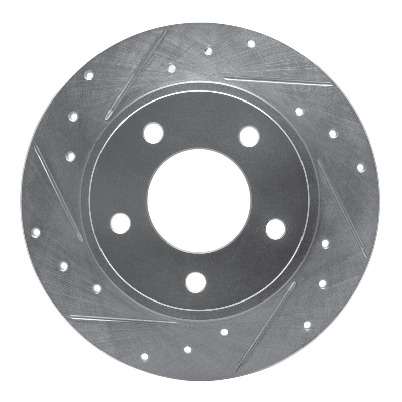 Picture of RNC Brake Rotor - Drill & Slot - R1 93-03 Ford Probe Rear Left Drilled & Slotted Silver Brake Rotor rnc631-80029L