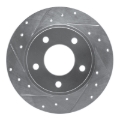 Picture of RNC Brake Rotor - Drill & Slot - R1 93-03 Ford Probe Rear Left Drilled & Slotted Silver Brake Rotor rnc631-80029L