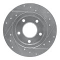 Picture of RNC Brake Rotor - Drill & Slot - R1 93-03 Ford Probe Rear Left Drilled & Slotted Silver Brake Rotor rnc631-80029L