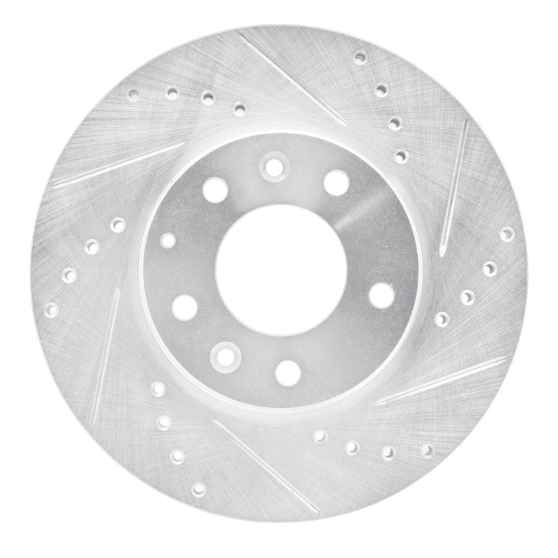 Picture of RNC Brake Rotor - Drill & Slot - R1 03-05 Mazda 6 Front Right Drilled & Slotted Silver Brake Rotor rnc631-80038R