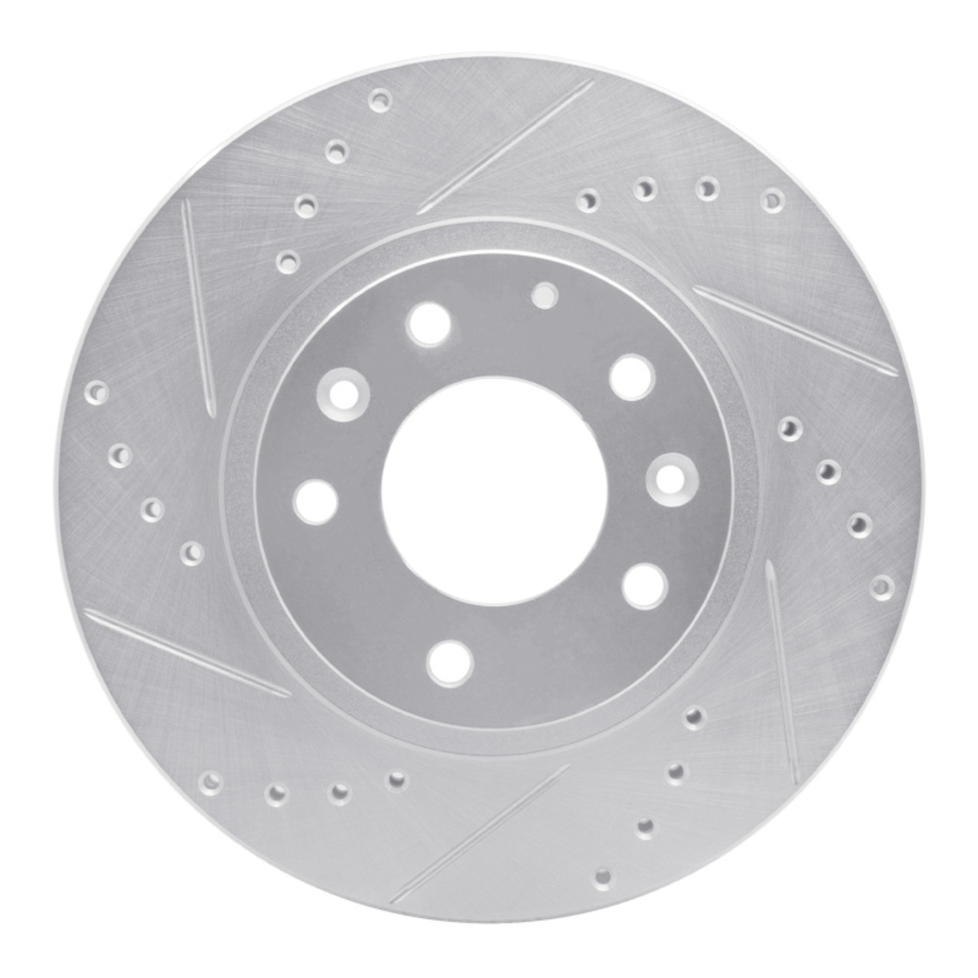 Picture of RNC Brake Rotor - Drill & Slot - R1 06-15 Mazda MX-5 Miata Front Left Drilled & Slotted Silver Brake Rotor rnc631-80047L