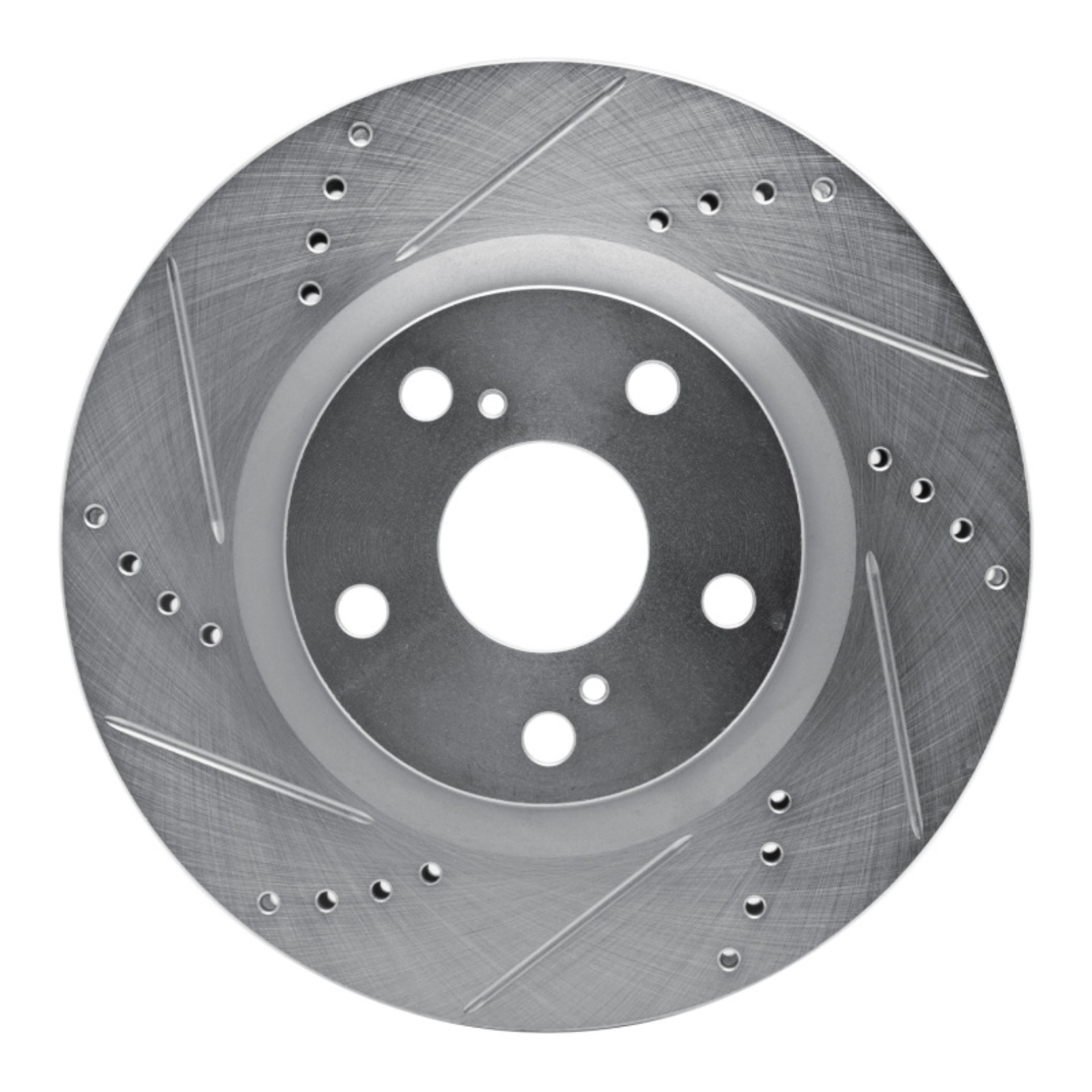 Picture of RNC Brake Rotor - Drill & Slot - R1 05-09 Renault Megane (Mexico) Front Left Drilled & Slotted Silver Brake Rotor rnc631-92066L