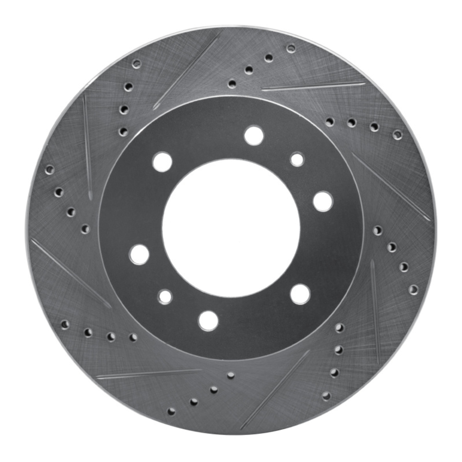 Picture of RNC Brake Rotor - Drill & Slot - R1 06-10 Hummer H3 Front Left Drilled & Slotted Silver Brake Rotor rnc631-93000L