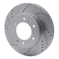 Picture of RNC Brake Rotor - Drill & Slot - R1 06-10 Hummer H3 Front Left Drilled & Slotted Silver Brake Rotor rnc631-93000L