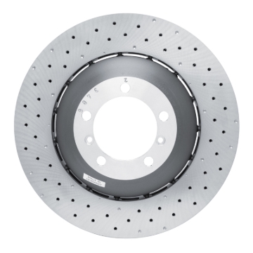 Picture of DFC Geomet Coated Rotors - Drilled - DFC 10-11 Porsche 911 Right Front Drilled Hi-Carbon Alloy Geomet Coated Rotor dfc920-02058DA