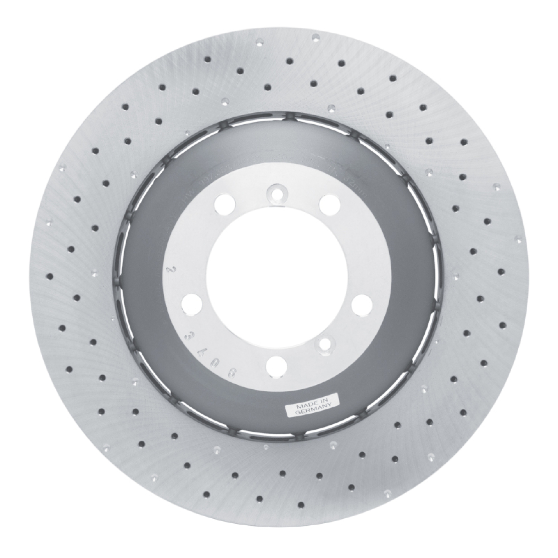 Picture of DFC Geomet Coated Rotors - Drilled - DFC 10-11 Porsche 911 Left Front Drilled Hi-Carbon Alloy Geomet Coated Rotor dfc920-02059DA