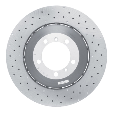 Picture of DFC Geomet Coated Rotors - Drilled - DFC 10-11 Porsche 911 Left Front Drilled Hi-Carbon Alloy Geomet Coated Rotor dfc920-02059DA