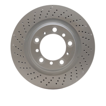 Picture of DFC Geomet Coated Rotors - Drilled - DFC 16-23 Porsche Boxster Left Rear Drilled Hi-Carbon Alloy Geomet Coated Rotor dfc920-02110D