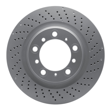 Picture of DFC Geomet Coated Rotors - Drilled - DFC 16-23 Porsche 718 Cayman Right Rear Drilled Hi-Carbon Alloy Geomet Coated Rotor dfc920-02109D