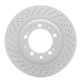 Picture of DFC Geomet Coated Rotors - Drilled - DFC 98-98 Porsche 911 Left Rear Drilled Hi-Carbon Alloy Geomet Coated Rotor dfc920-02114D