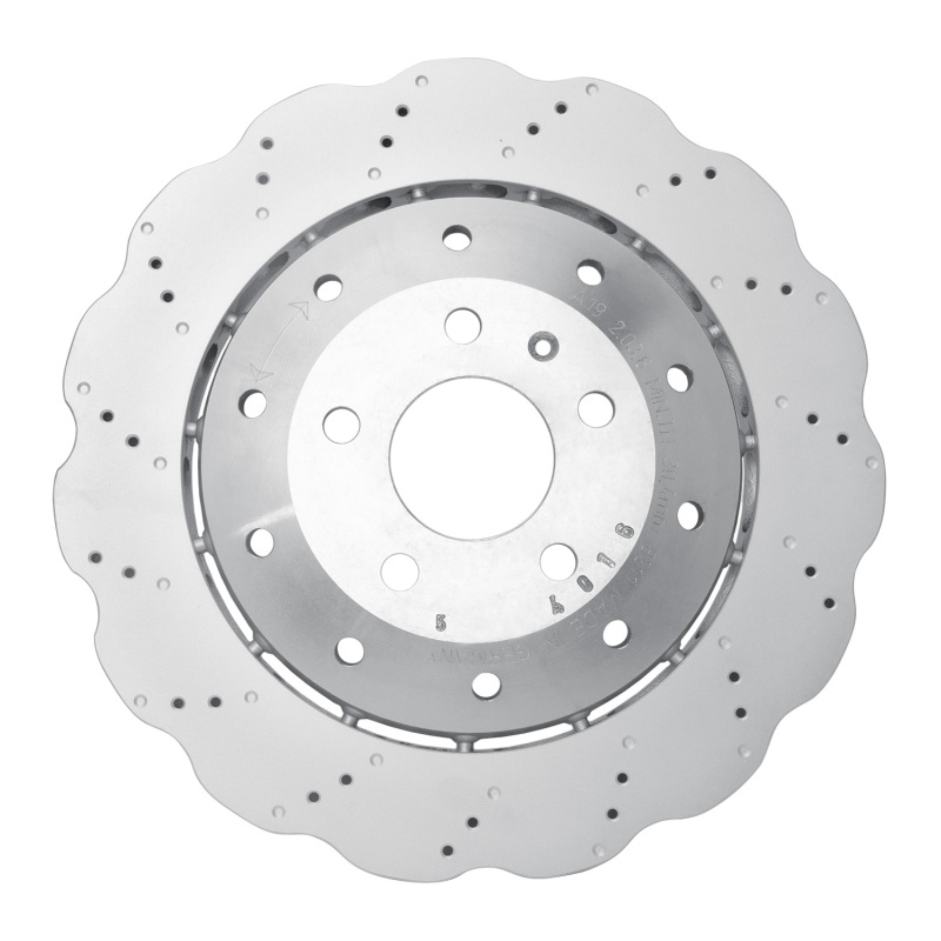 Picture of DFC Geomet Coated Rotors - Drilled - DFC 14-24 Audi R8 Rear Drilled Hi-Carbon Alloy Geomet Coated Rotor dfc920-73074A