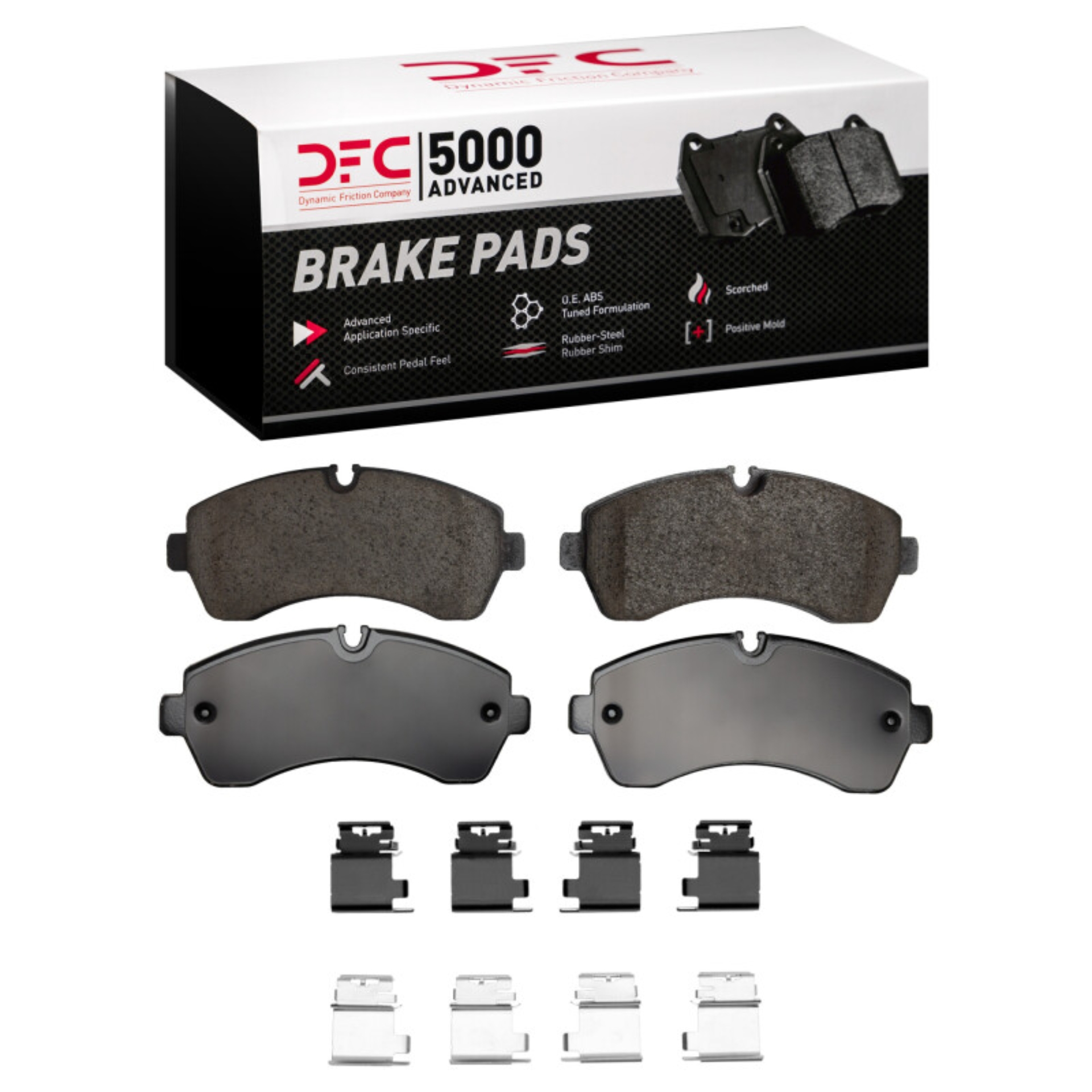 Picture of DFC 5000 Advanced Low Met Brake Pads - DFC 19-25 Freightliner Sprinter 1500 Front 5000 Advanced Low Metallic Brake Pads and Hardware Kit dfc1552-1268-02