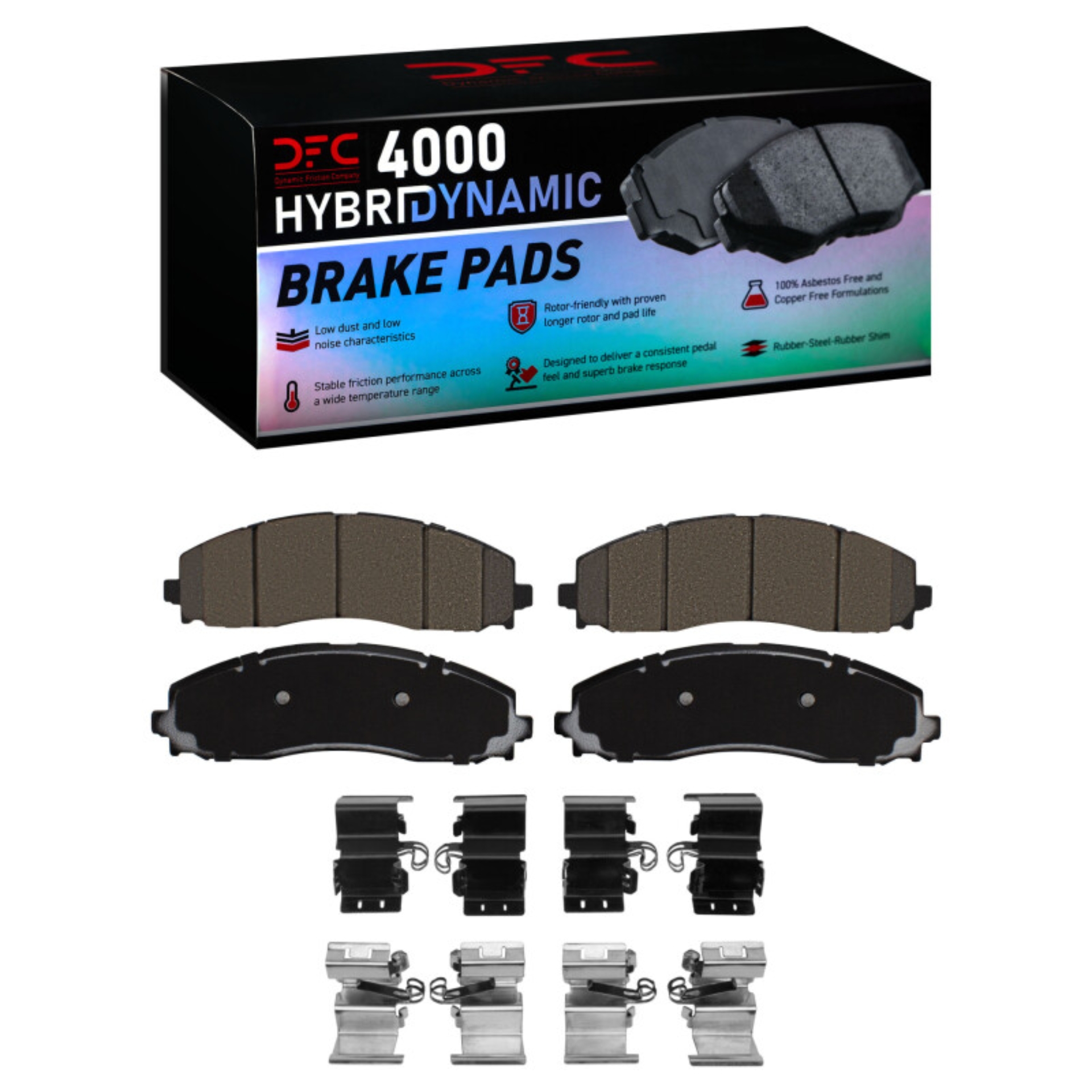 Picture of DFC 4000 HybriDynamic Brake Pads - DFC 11-25 Ford F-350 Super Duty 4WD Rear 4000 HybriDynamic Brake Pads and Hardware Kit dfc4000-2491-01