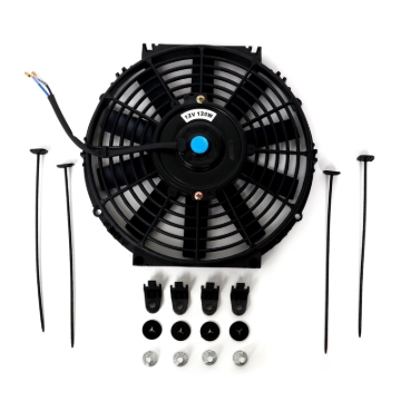 Picture of BX Slim Fans - BLOX Racing Electric Slim Fan - 12in 120W - Straight Blade Black - V2 bloBXCC-00002-BK-V2