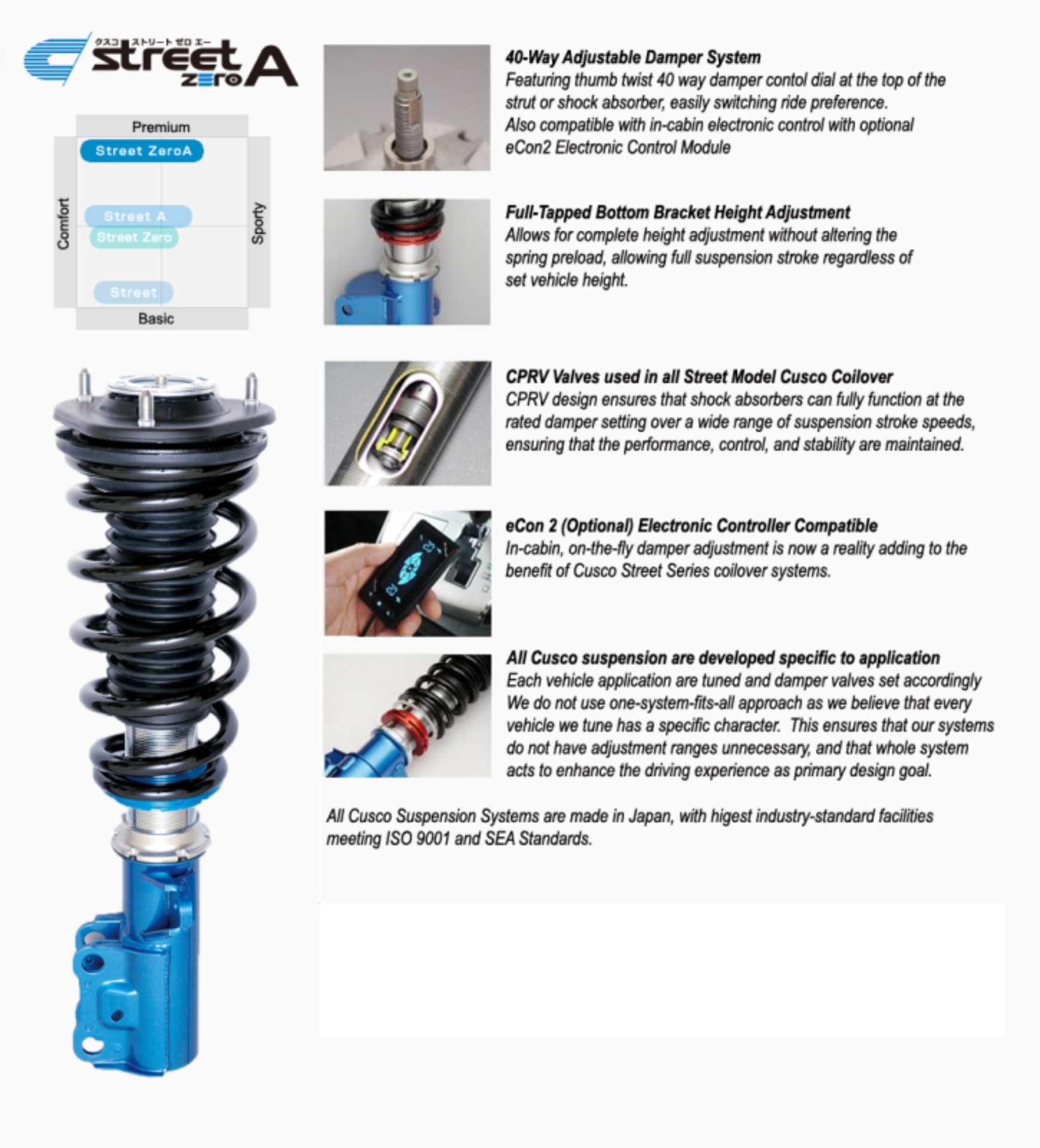 Picture of Cusco CUS Street Zero A Coilovers - 460 61N CP