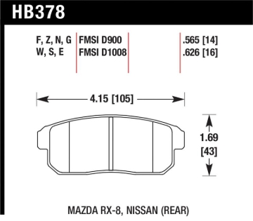 Picture of Hawk Performance HAWK HPS Brake Pad Sets - HB378F.565