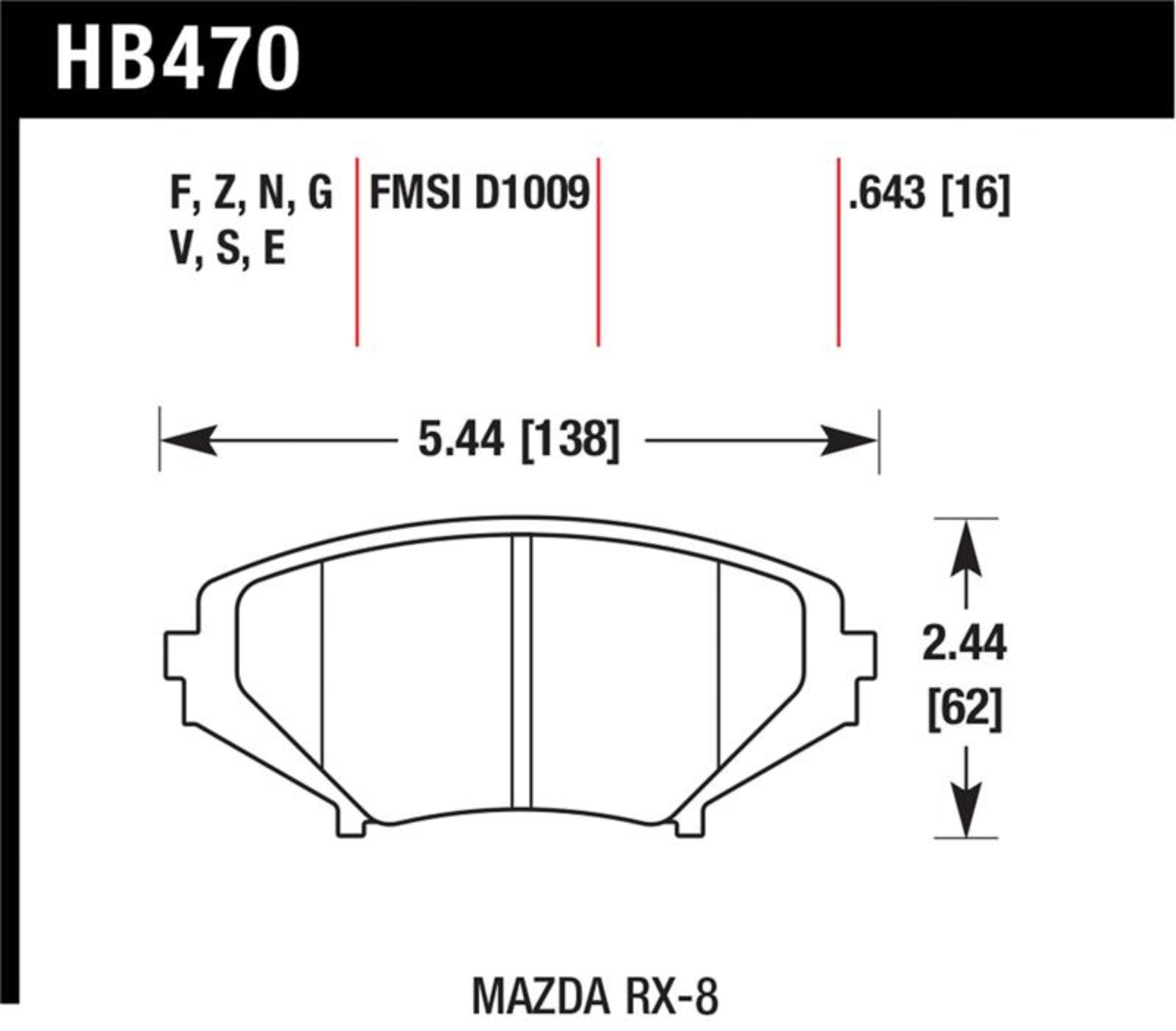 Picture of Hawk Performance HAWK HPS Brake Pad Sets - HB470F.643