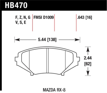 Picture of Hawk Performance HAWK HPS Brake Pad Sets - HB470F.643