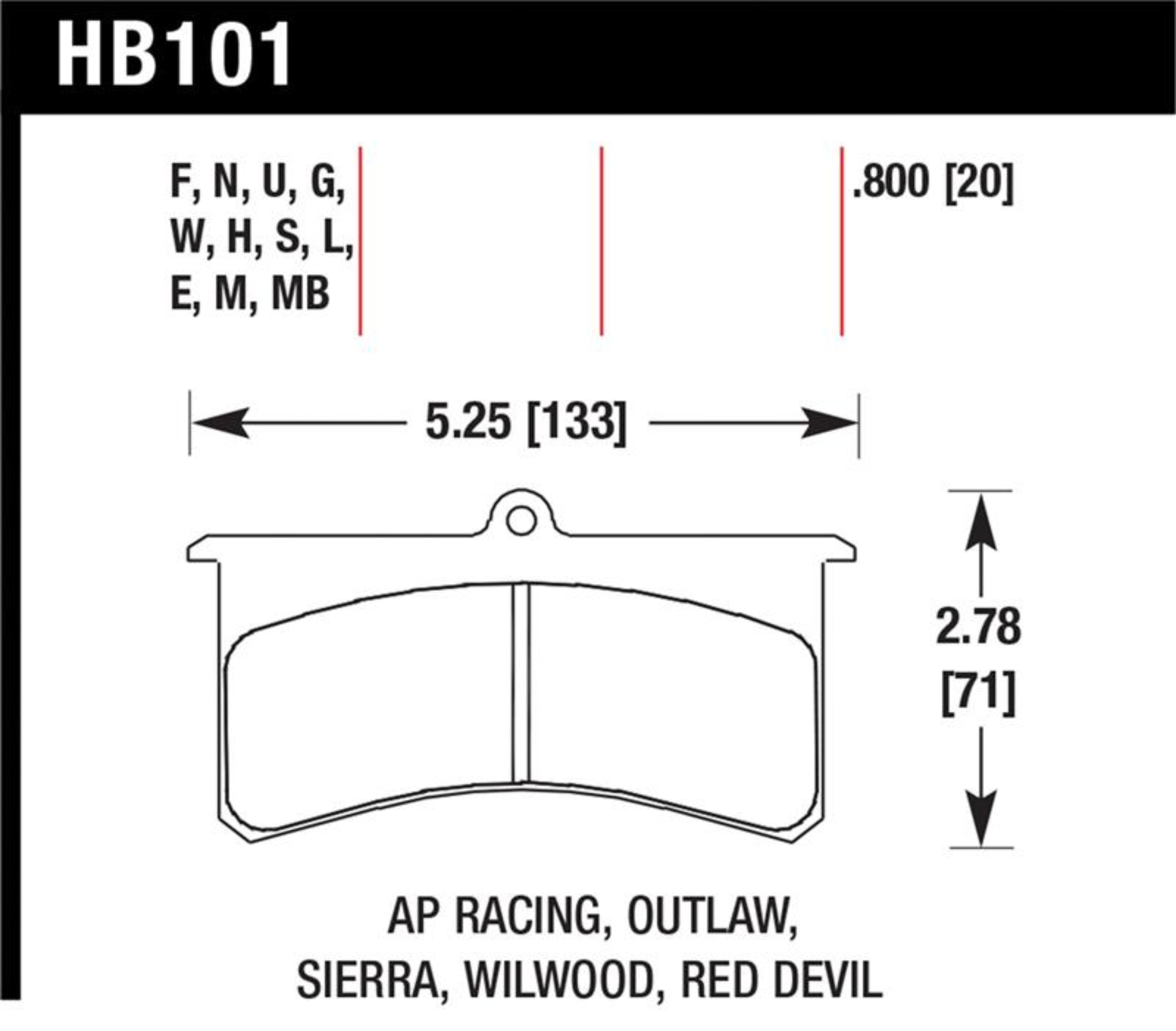 Picture of Hawk Performance HAWK DTC-30 Brake Pad Sets - HB101W.800