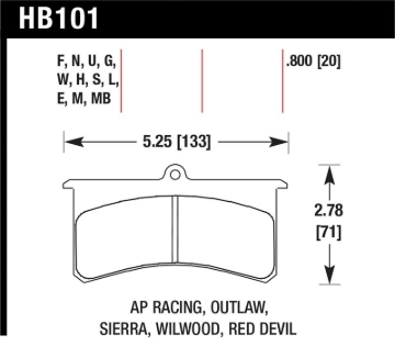 Picture of Hawk Performance HAWK DTC-30 Brake Pad Sets - HB101W.800
