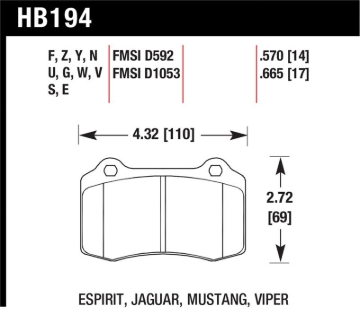 Picture of Hawk Performance HAWK HP+ Brake Pad Sets - HB194N.570