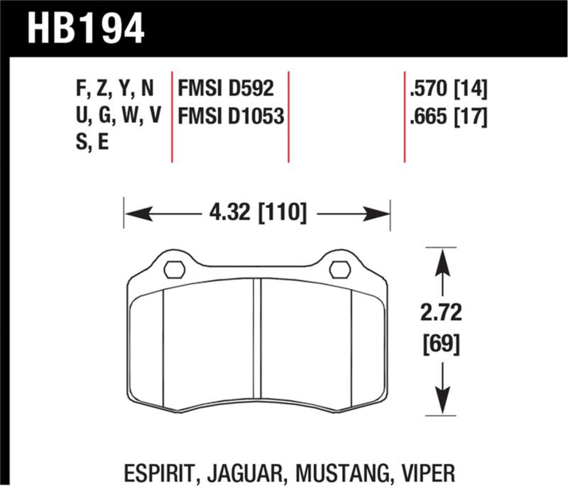 Picture of Hawk Performance HAWK Ceramic Brake Pad Sets - HB194Z.570