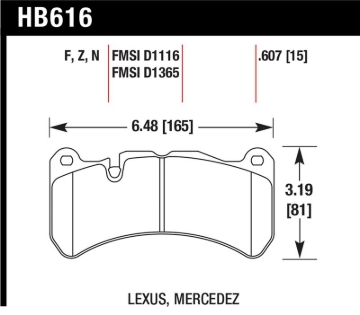 Picture of Hawk Performance HAWK HPS Brake Pad Sets - HB616F.607