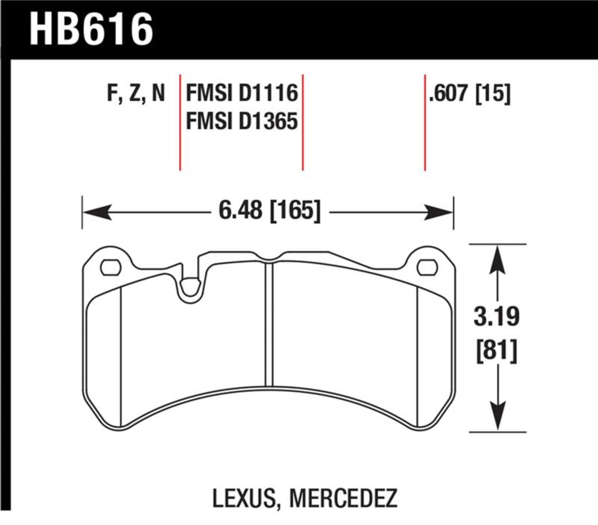 Picture of Hawk Performance HAWK Ceramic Brake Pad Sets - HB616Z.607
