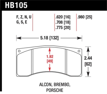 Picture of Hawk Performance HAWK DTC-60 Brake Pad Sets - HB105G.775
