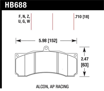 Picture of Hawk Performance HAWK DTC-60 Brake Pad Sets - HB688G.710