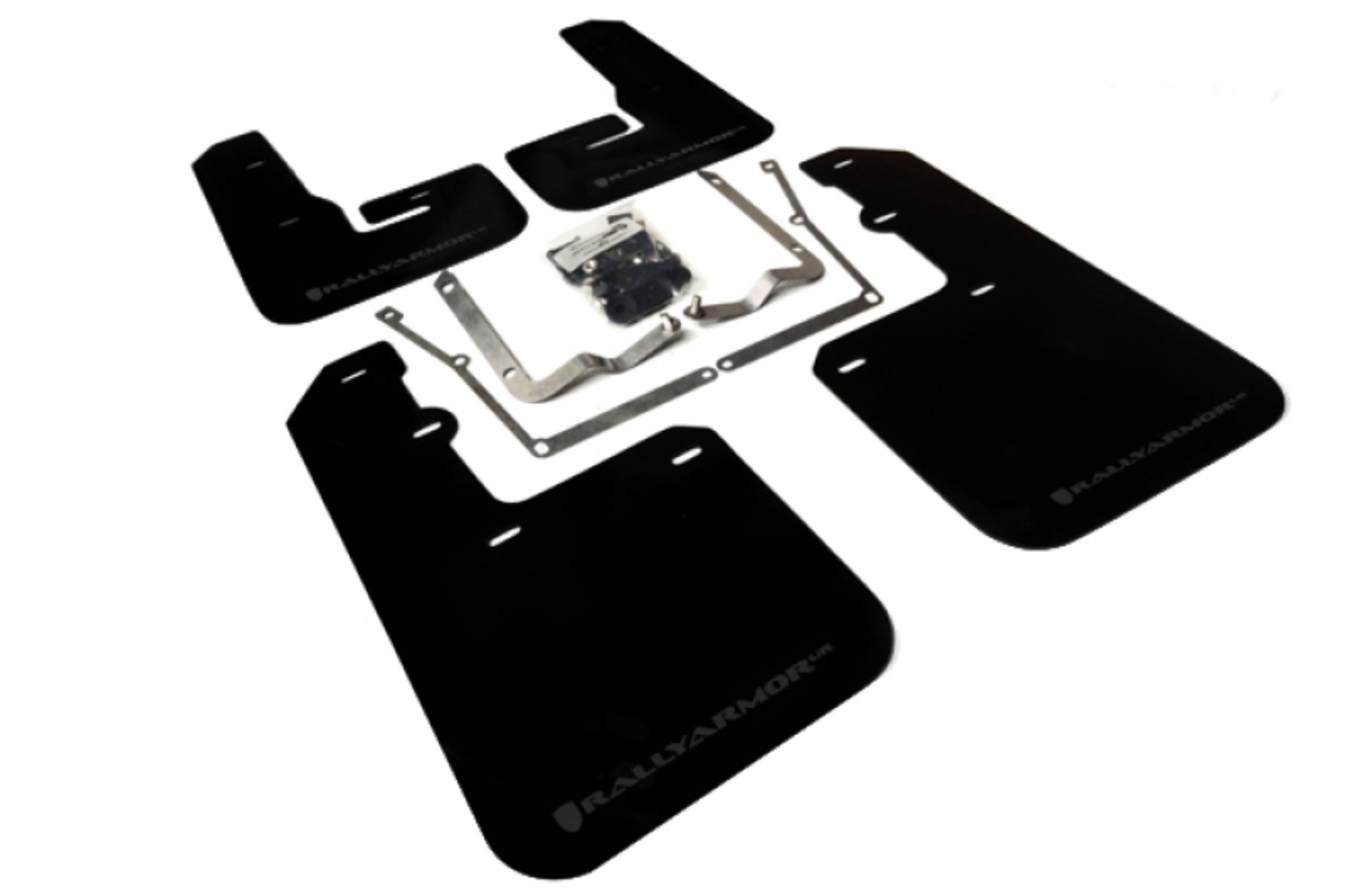 Picture of Rally Armor RAL UR Blk Flap/Grey Logo Mud Flaps - MF42-UR-BLK/GRY