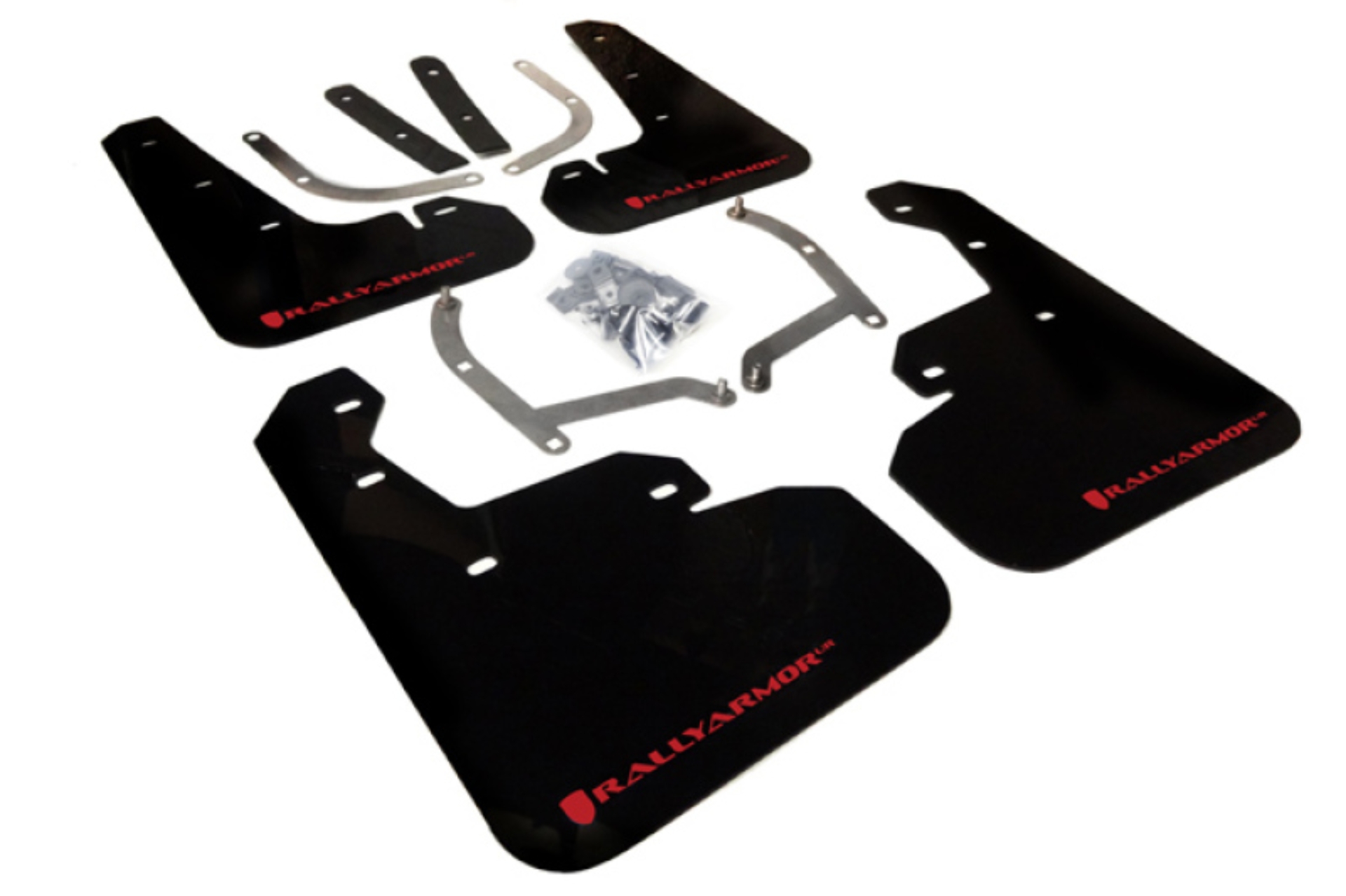 Picture of Rally Armor RAL UR Blk Flap/Rd Logo Mud Flaps - MF45-UR-BLK/RD