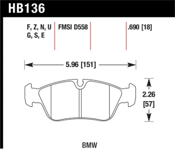 Picture of Hawk Performance HAWK DTC-70 Brake Pad Sets - HB136U.690