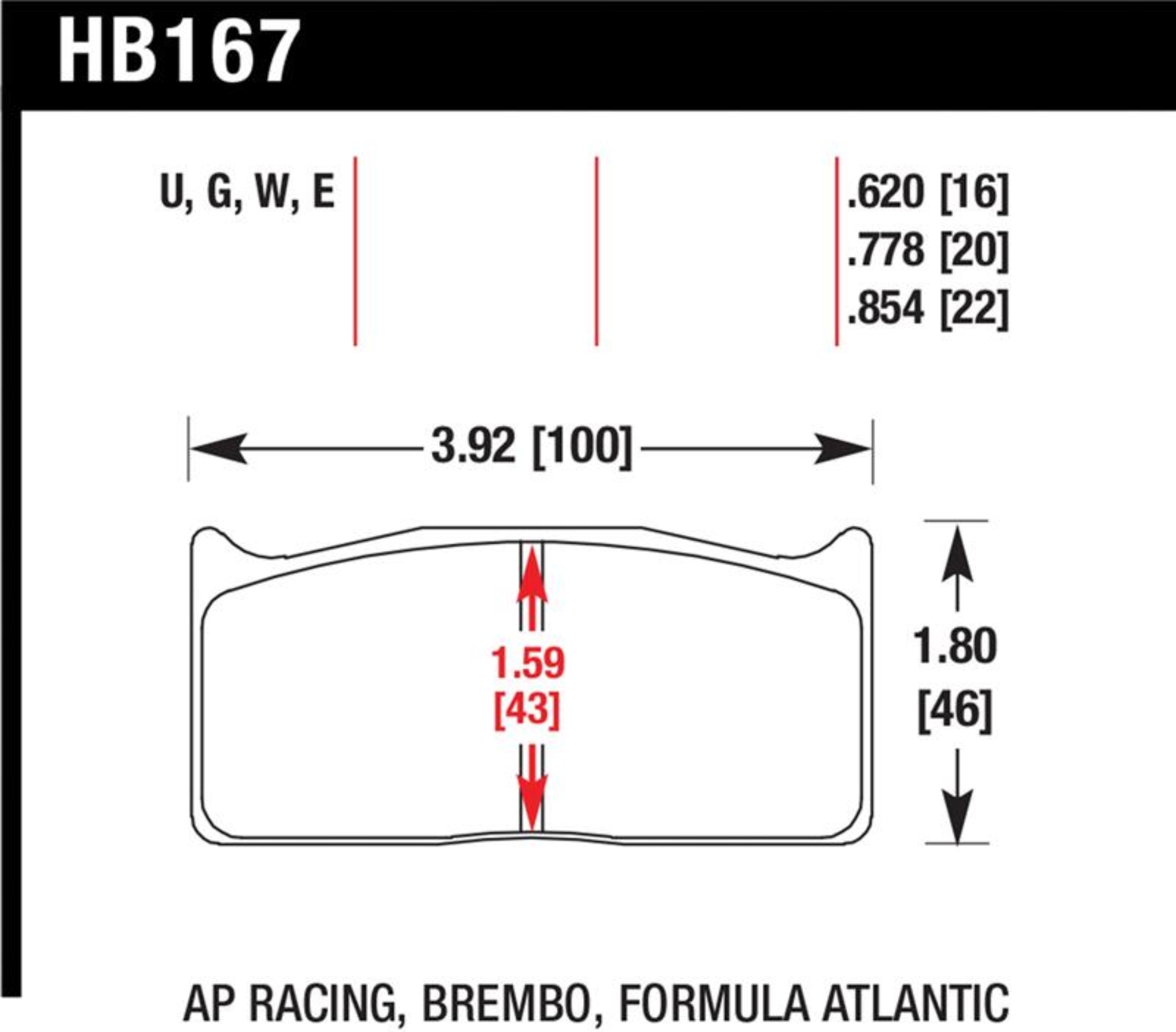 Picture of Hawk Performance HAWK DTC-60 Brake Pad Sets - HB167G.778