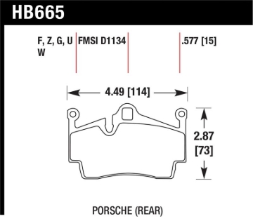 Picture of Hawk Performance HAWK Ceramic Brake Pad Sets - HB665Z.577