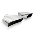 Picture of Stainless Works, C4 Corvette wide oval stainless steel slash style tips.