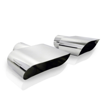 Picture of Stainless Works, Challenger V6/Rt wide oval stainless steel slash style tips.