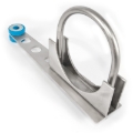 Picture of Stainless Works, 3-1/2" stainless steel bolt-on trick hanger with saddle clamp.