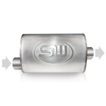 Picture of Stainless Works, Turbo chambered 304 stainless steel style muffler.
