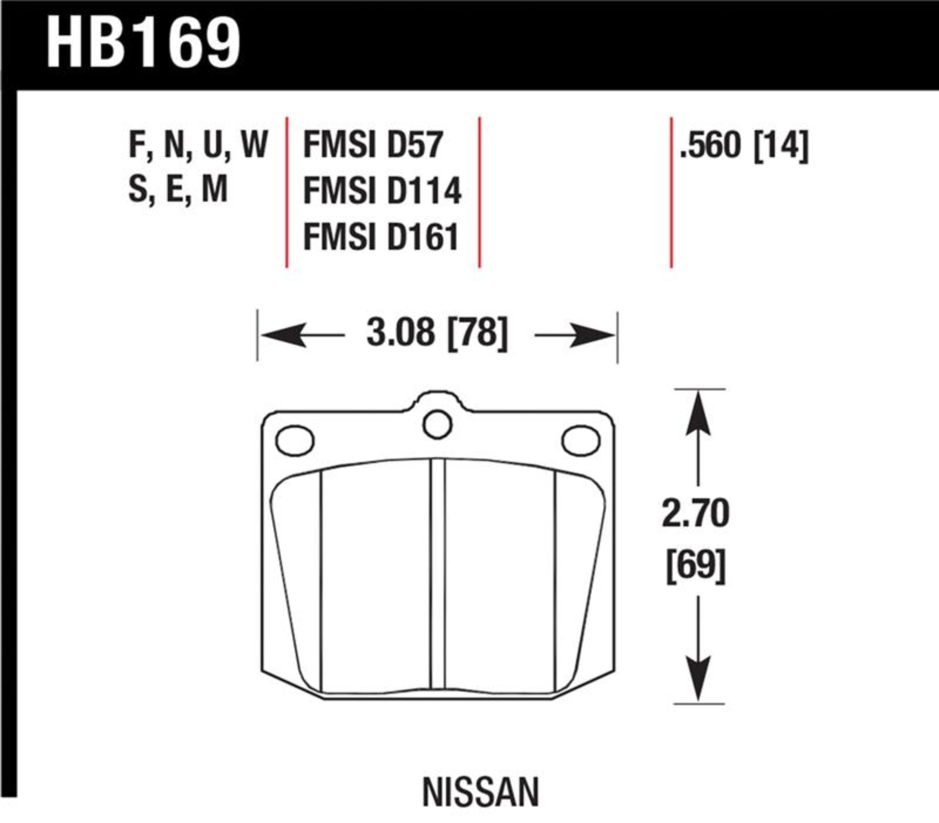 Picture of Hawk Performance HAWK Black Brake Pad Sets - HB169M.560