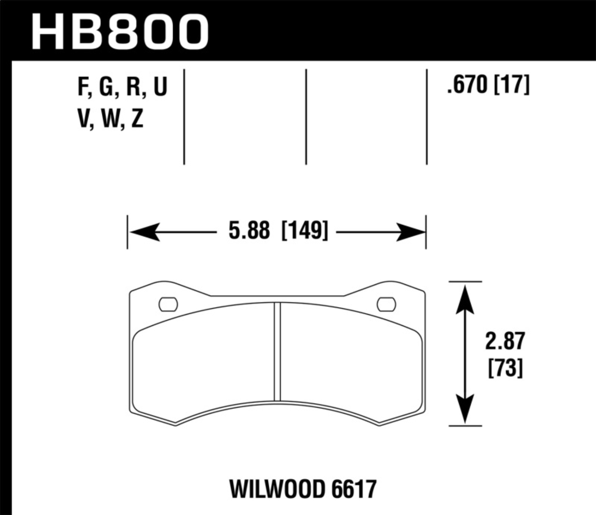 Picture of Hawk Performance HAWK Ceramic Brake Pad Sets - HB800Z.670