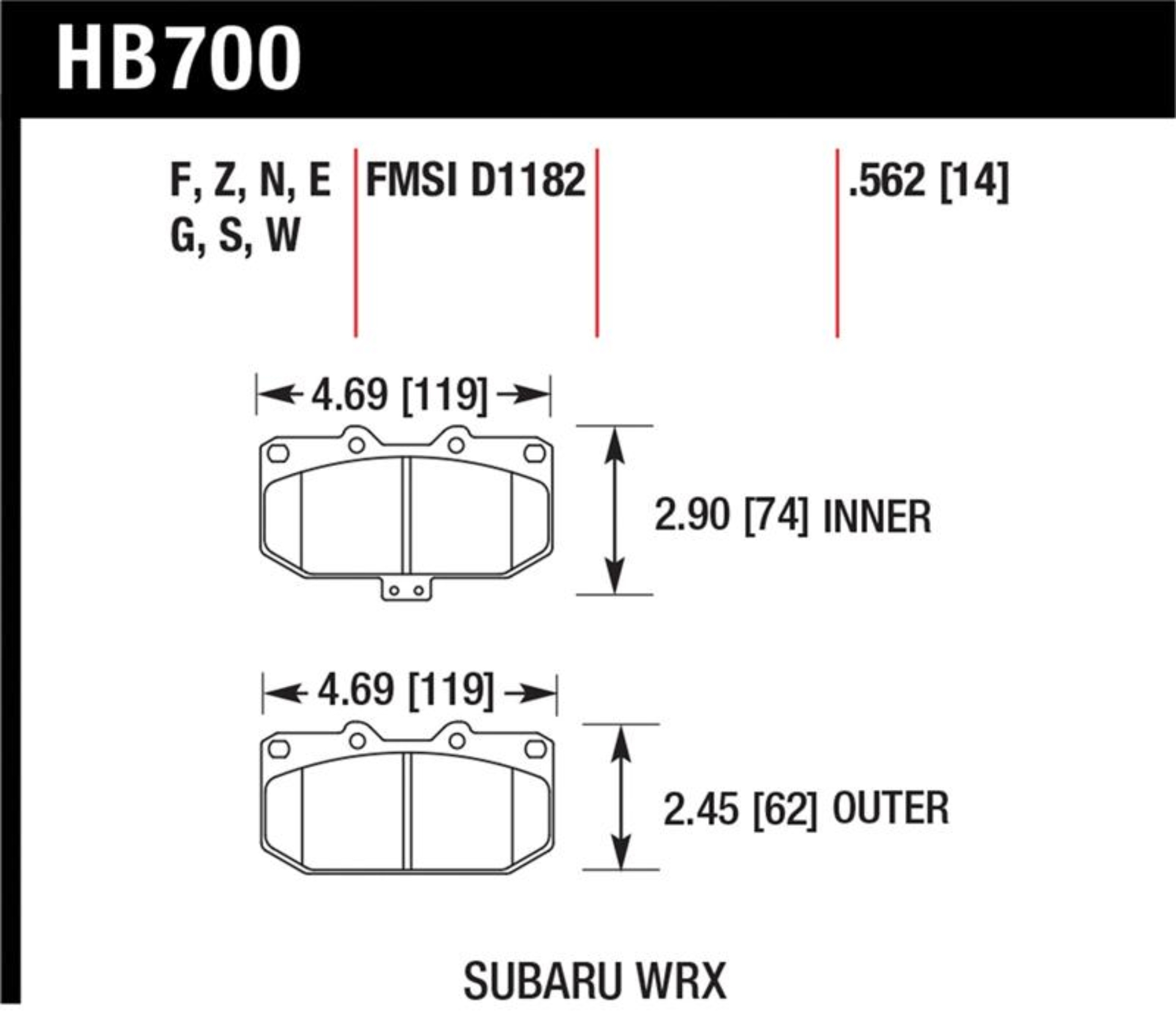 Picture of Hawk Performance HAWK Blue 9012 Brake Pad Sets - HB700E.562