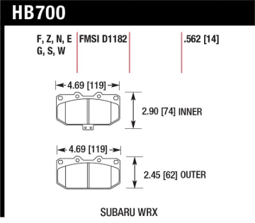 Picture of Hawk Performance HAWK Blue 9012 Brake Pad Sets - HB700E.562
