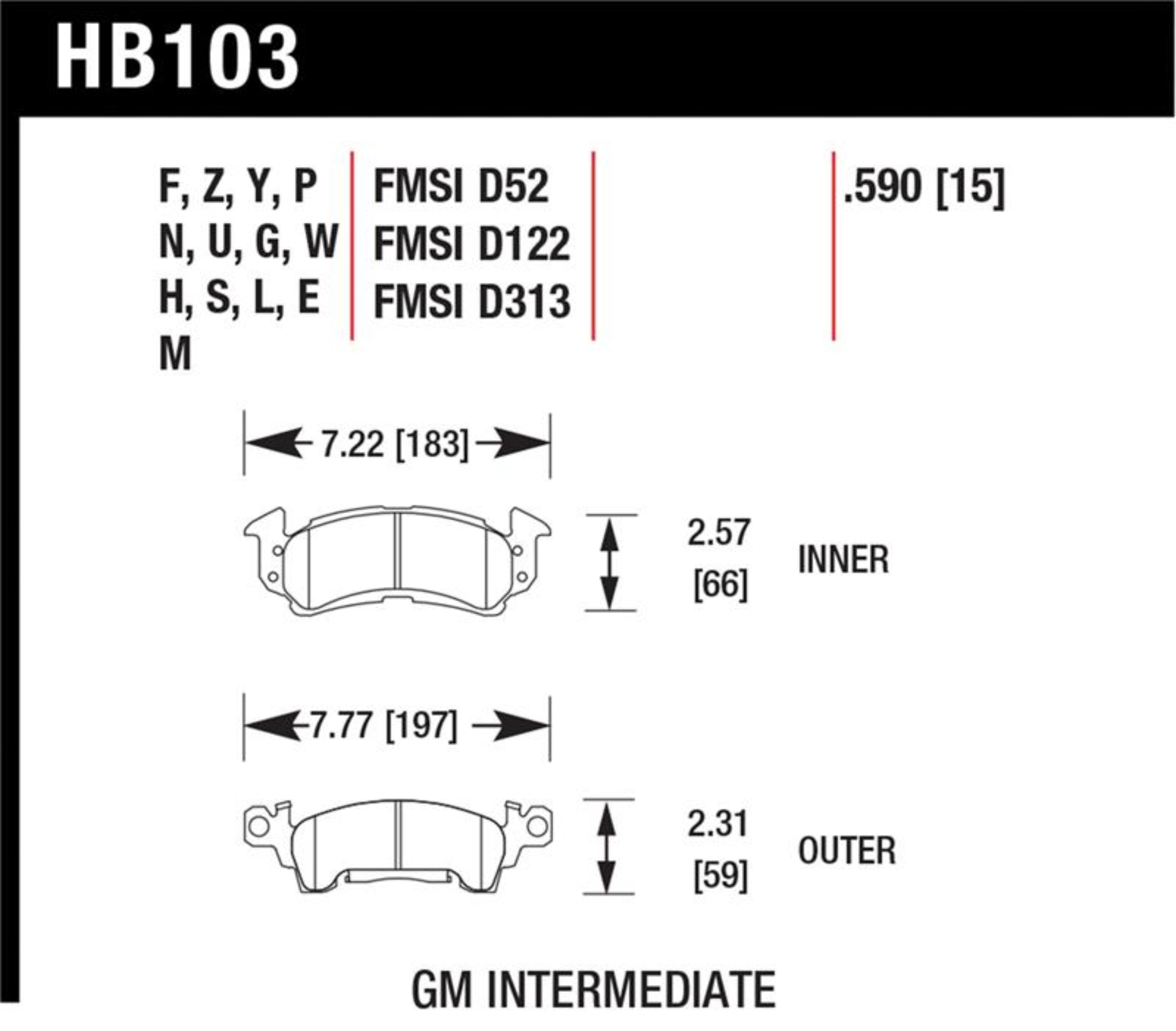 Picture of Hawk Performance HAWK Blue 9012 Brake Pad Sets - HB103E.590